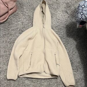 Aritzia Cream Hooded Sweatshirt